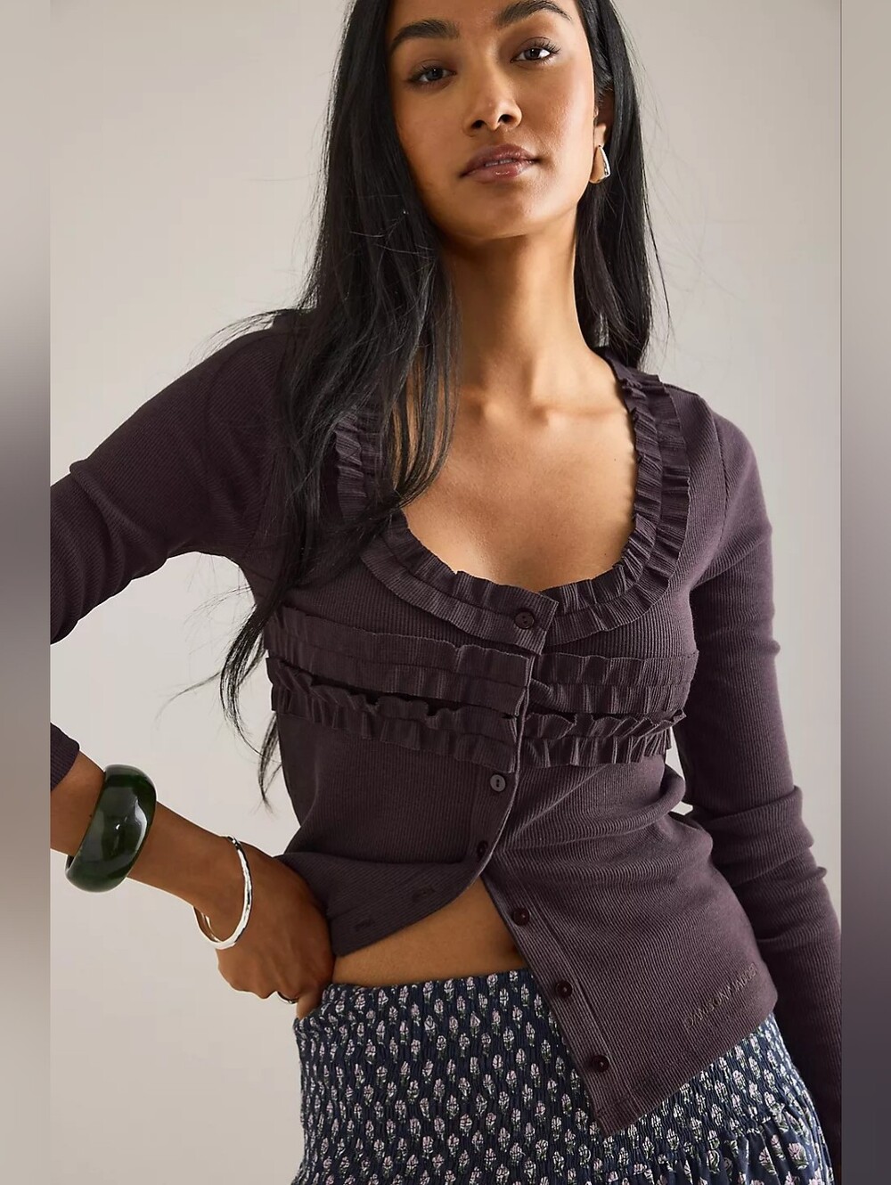 Damson Madder Varsha Ruffle Cardigan EU Size 12/ US 8